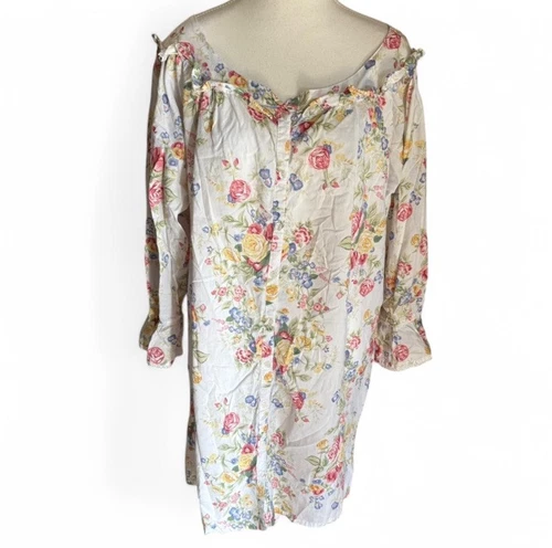 UNDERCOVER Abito da notte VINTAGE VICTORIA’S SECRET etichetta oro cotone bottoni davanti floreale taglia S