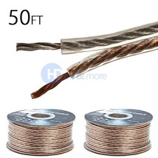 2x 50 FT Feet True 12 GA Gauge AWG Speaker Wire Cable Car Home Audio 2 Conductor