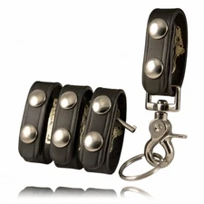 Model 7500 Deluxe Belt Keeper Combo Pack, Black, Plain, Nickel