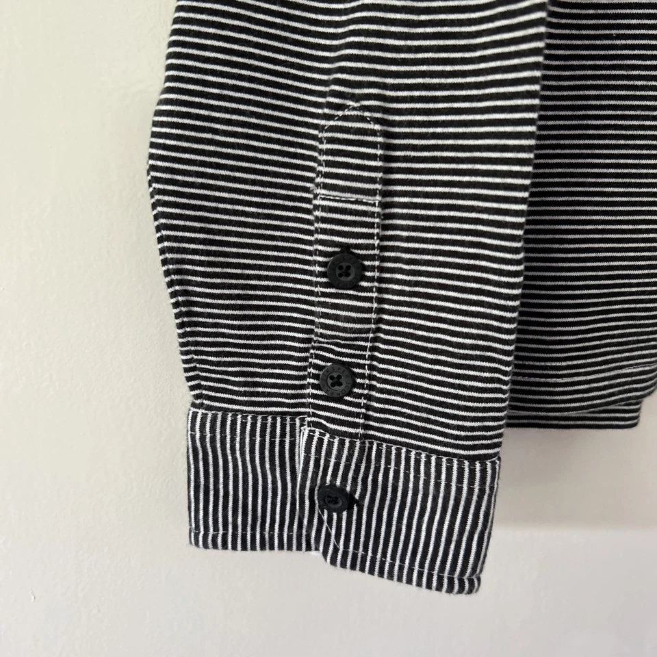 Jasper Conran Men’s Grandad  Black Stripe Long Sleeve Top Size M - Image 4 of 4