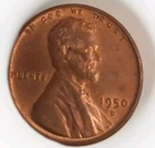 1950 D Lincoln Wheat Cent GEM BU RED Uncirculated 1c Coin Free Post Tracking
