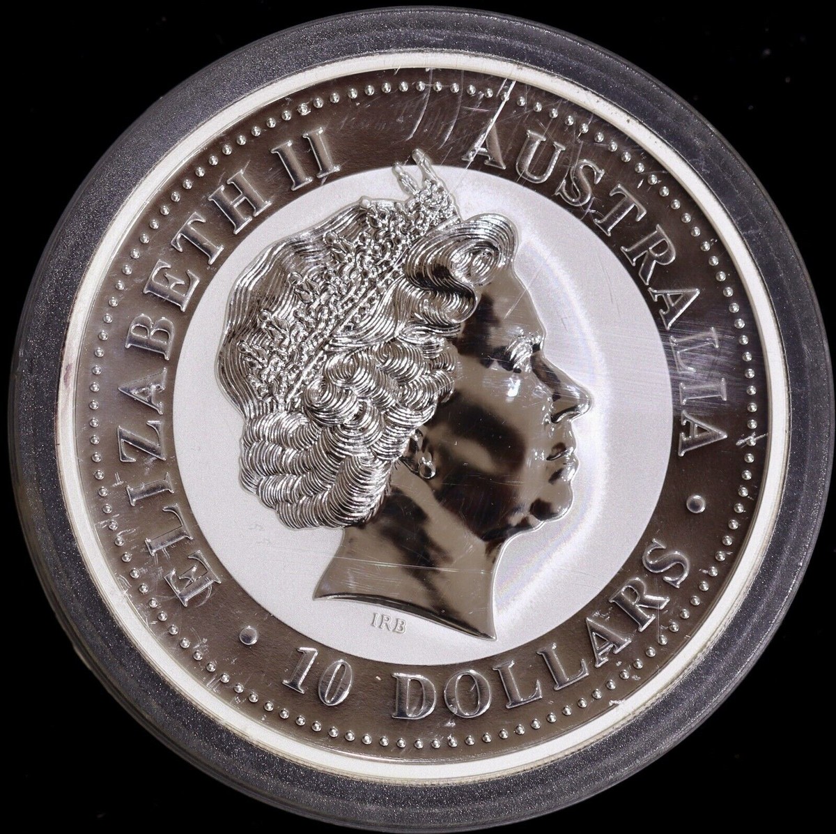 2001 $10 Australia Perth Mint 10 oz Silver Year of The Snake
