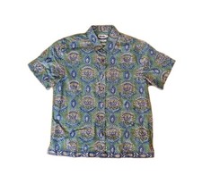 Brandneu mit Etikett Fabindia "Bush" Baumwolle grün Blumenmuster Kurzarmhemd. Größe L * NEU