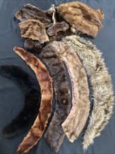 Vintage Real Fur Lot of 5 Fur Collars And Various Mink Craft Pieces.