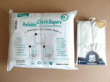 Fasoar 3 Ply Cotton Prefold Cloth Diapers, 12 Pack 19.5"x14"/4 Waterproof Pants