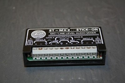Used ST-MX2 Stick-On Mic/Line Level Audio Mixer 2-Channel CE RoHS Terminal