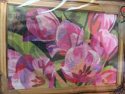 Collection D Art Printed needlepoint kit Tapestry Canvas 30x40 cm Flowers