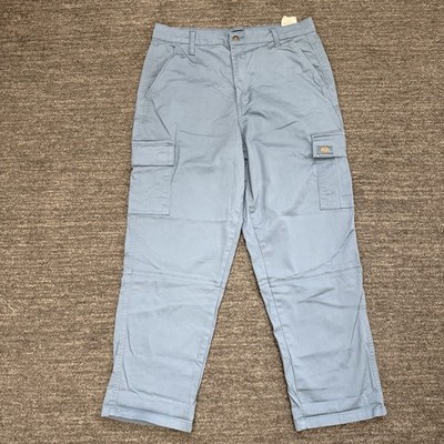 Dickies Cargo Pants Men 32X27 Baby Blue Workwear Cotton Twill