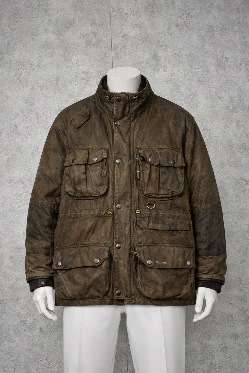 Barbour Vintage A40 Spey Waxed Brown Fishing Jacket Coat Men’s Size L