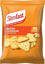 SlimFast Cheddar Bites Low Calorie Oven Baked Cheese Snacks Box Of 24 Bags