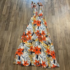 Forever 21 Floarl Maxi Dress Size Medium Tropical Tie Straps