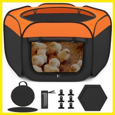 Brooder Box for Chicks, Starter Kit Pop-Up Chicken Brooder Playpen with Doubl...