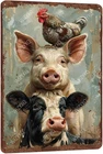Metal Signs A Pig Cow Chicken Vintage Tin Sign for 8×12 Inch, tin sign 28