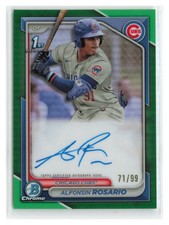 Alfonsín Rosario 2024 Bowman cromo primer auto verde #/99 #CPA-ARO-Cubs