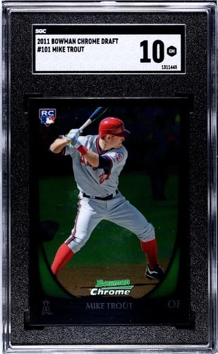 Mike Trout 2011 Bowman Chrome Draft Rookie Card #101 SGC 10 BEST PRICE ON MARKET