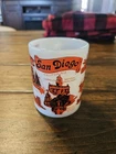 Vintage Federal Milk Glass San Diego Souvenir Mug Orange Graphics Heat Proof USA