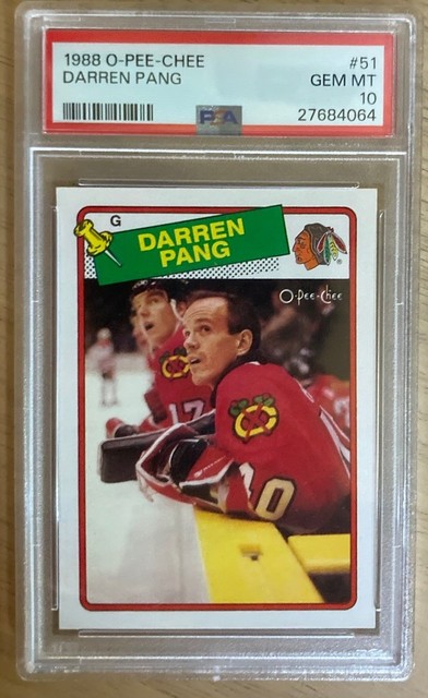 Darren Pang 1988 OPC #51 Rookie Card PSA 10 Pop 40 Chicago Black Hawks Legend