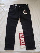 LEVI'S 501 BLACK Pre-shrunk stitch Soft SELVEDGE LVC Jeans Size35/32 Waist 17.5"