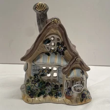 Blue Sky Clayworks Watersedge Cottage Tea Light Candle House Vintage