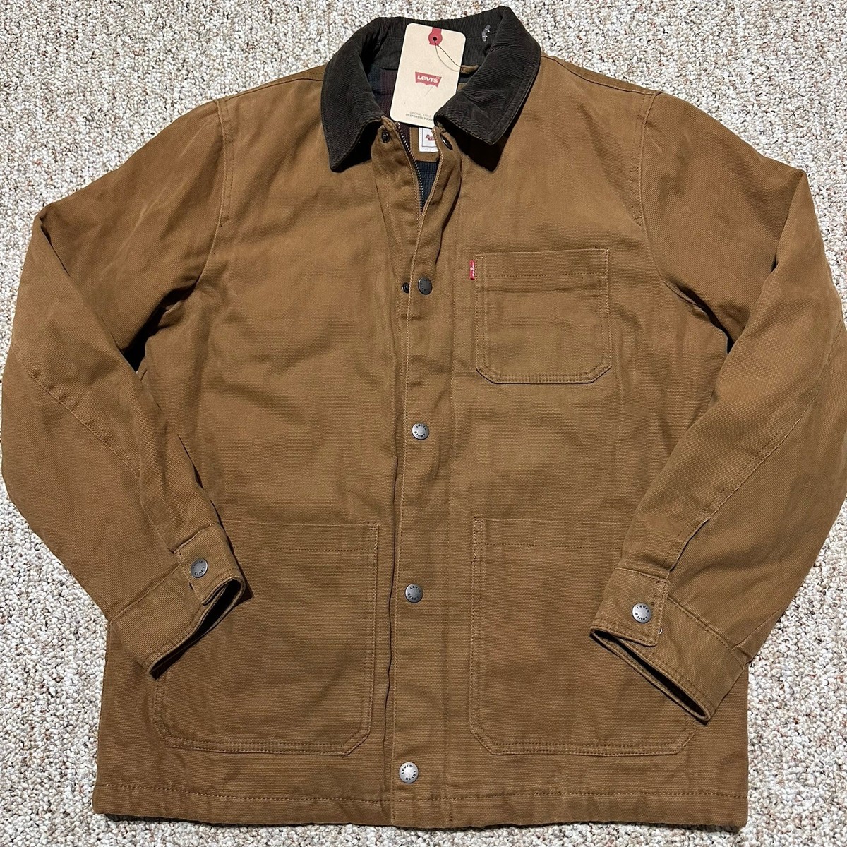 Levi's Blanket Lined Field Chore Jacket Canvas Mens M Corduroy