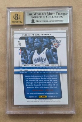 KEVIN DURANT ~~~ AUTOGRAPH ~~~ 2013 panini prizm card BGS 9 w/10