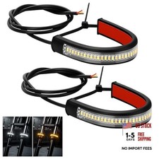 2PCS Motorcycle LED Turn Signal Light, Flexible Dual-Color Fork Turn Signal