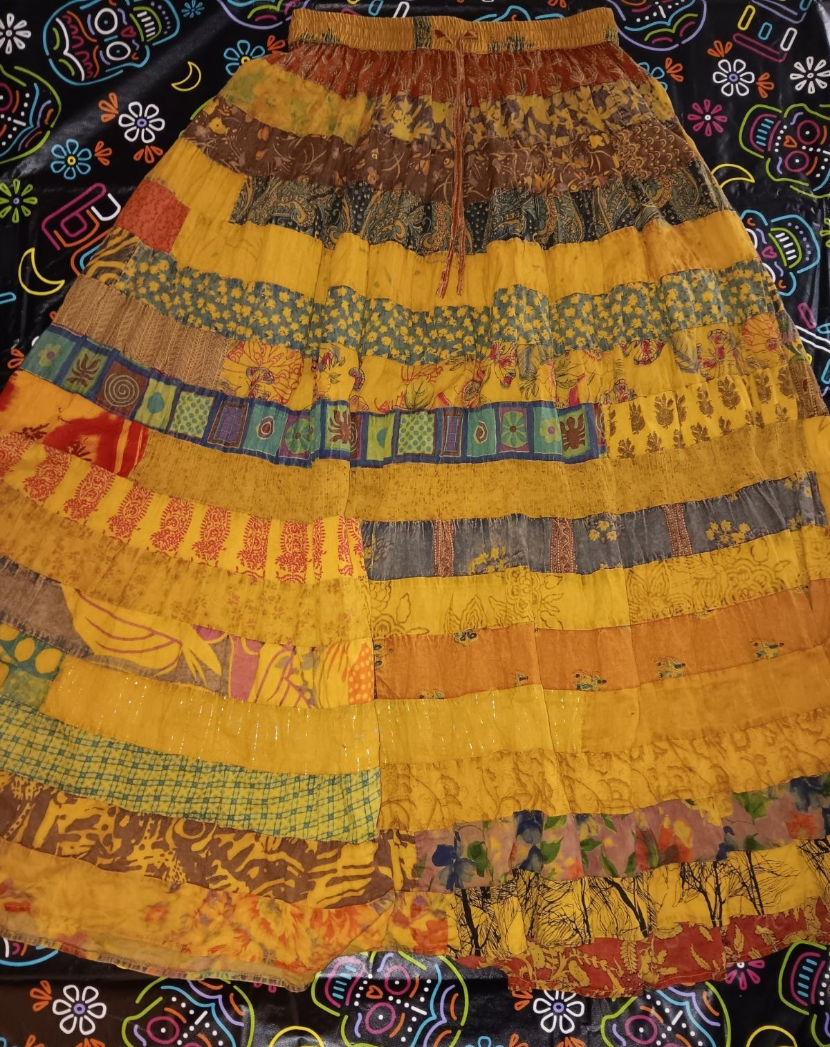 Made in india stretch maxi patchwork vintage skir… - image 2