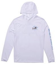 Salty Crew Lurking Hooded Sun Shirt - White - New