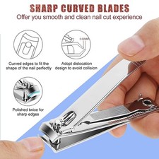 Large Stainless Steel Nail Clippers Toenail Fingernail Trimmer with Nail File