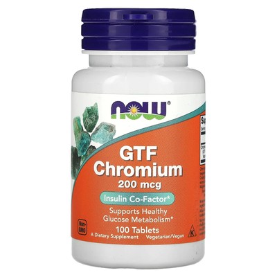 GTF Chromium, 200 mcg, 100 Tablets