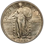 1924 25C Standing Liberty PCGS AU53