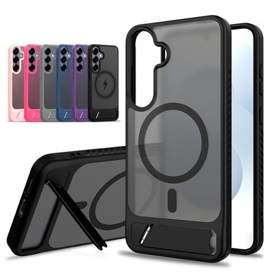 For Samsung Galaxy S25 Ultra S24 S23 MagSafe Magnetic Shockproof Kickstand Case