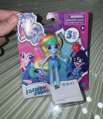 Hasbro My Little Pony Equestria Girls Fashion Squad Rainbow Dash 4in Doll 5pc