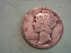 Worn edges 1917 S  Mercury Dime - album filler , actual coin in photo