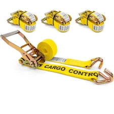 US Cargo Control Wire Hook Ratchet Straps 2 Inch x 12 Foot 4-Pack, 10,000 LBS...