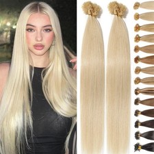 Pre-Bonded Nail U Tip Hair Extensions 100 Remy Human Hair Keratin Full Head 1g