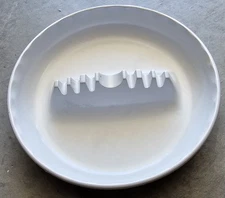 Vintage GES-LINE #341 Melamine Mid Century Retro Ashtray White Large 7" USA