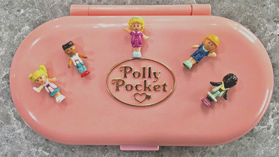 Polly Pocket Vintage 1992 Pink Variation Stampin' School Clean and COMPLETE HTF 