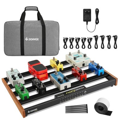 Donner DB-P300 Aluminium Pedalboard mit Power Supply für Effektpedale
