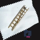 Vintage Gold Tone Ladder Brooch Red Stone Star Accent Pin Costume Jewelry
