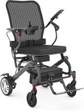 30lbs Carbon Fiber Electric Wheelchair Lightweight Foldable Power Chair 15 Miles