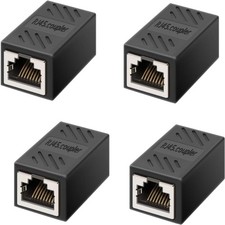 Ethernet Cable Coupler for Cat7/Cat6/Cat5e Female to Female Connection - 4 Pcs