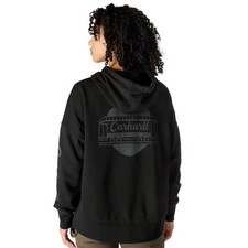 Carhartt Womens Heart Graphic Hoodie Sweatshirt Black Size M Oversized Midweight