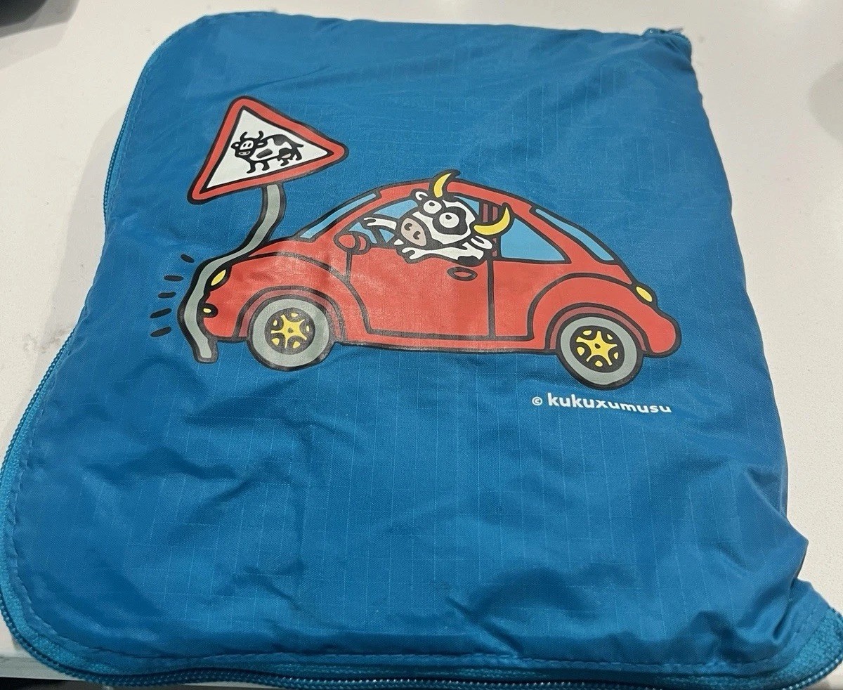 Bolsa de viaje plegable Kukuxumusu con 2 asas y correa cruzada (azul)