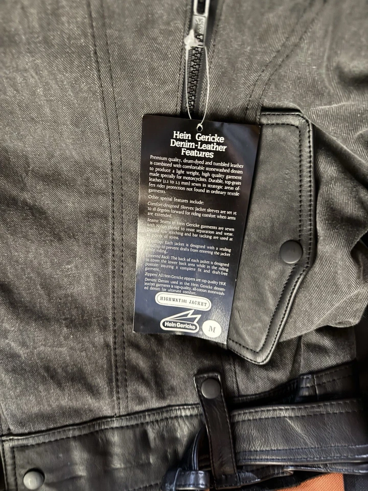 Hein Gericke moto jacket echtes leder denim leather size M new with tags - Image 4 of 4