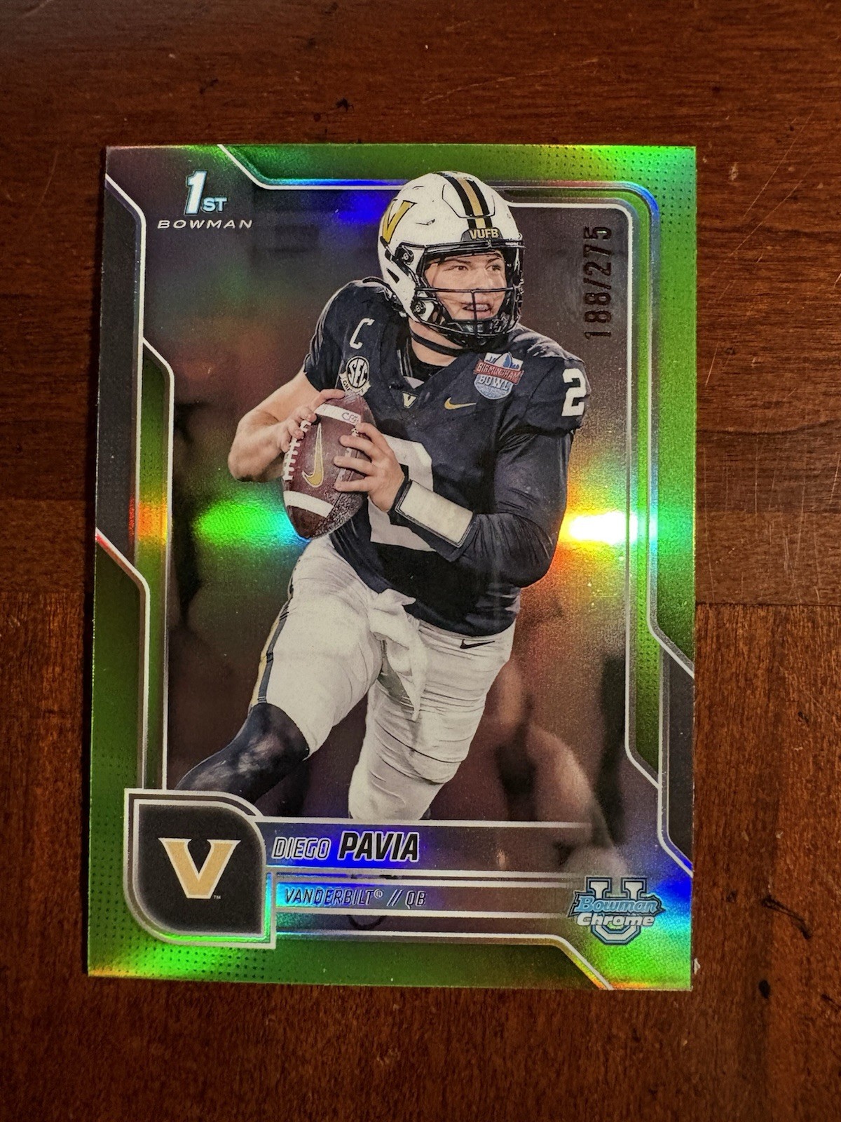 2025 Bowman U University Chrome Diego Pavia Lime Green Refractor /275 1st