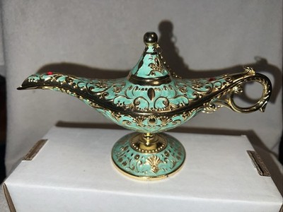 Beautiful Teal & Gold Color  Aladdin  Style Lamp - Decrotive Marked TXX