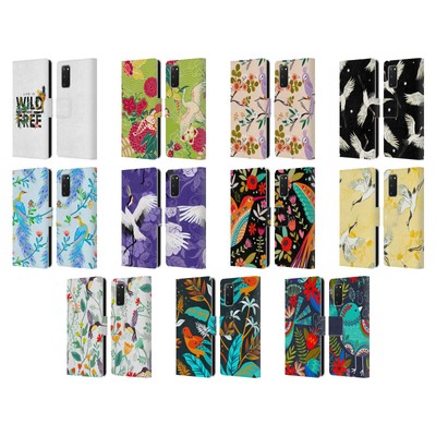 OFFICIAL HAROULITA BIRDS AND FLOWERS LEATHER BOOK CASE FOR SAMSUNG PHONES 1