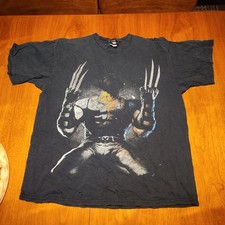 Vintage Marvel Wolverine Mad Engine Shirt Mens Large Black Faded Graphic T-Shirt