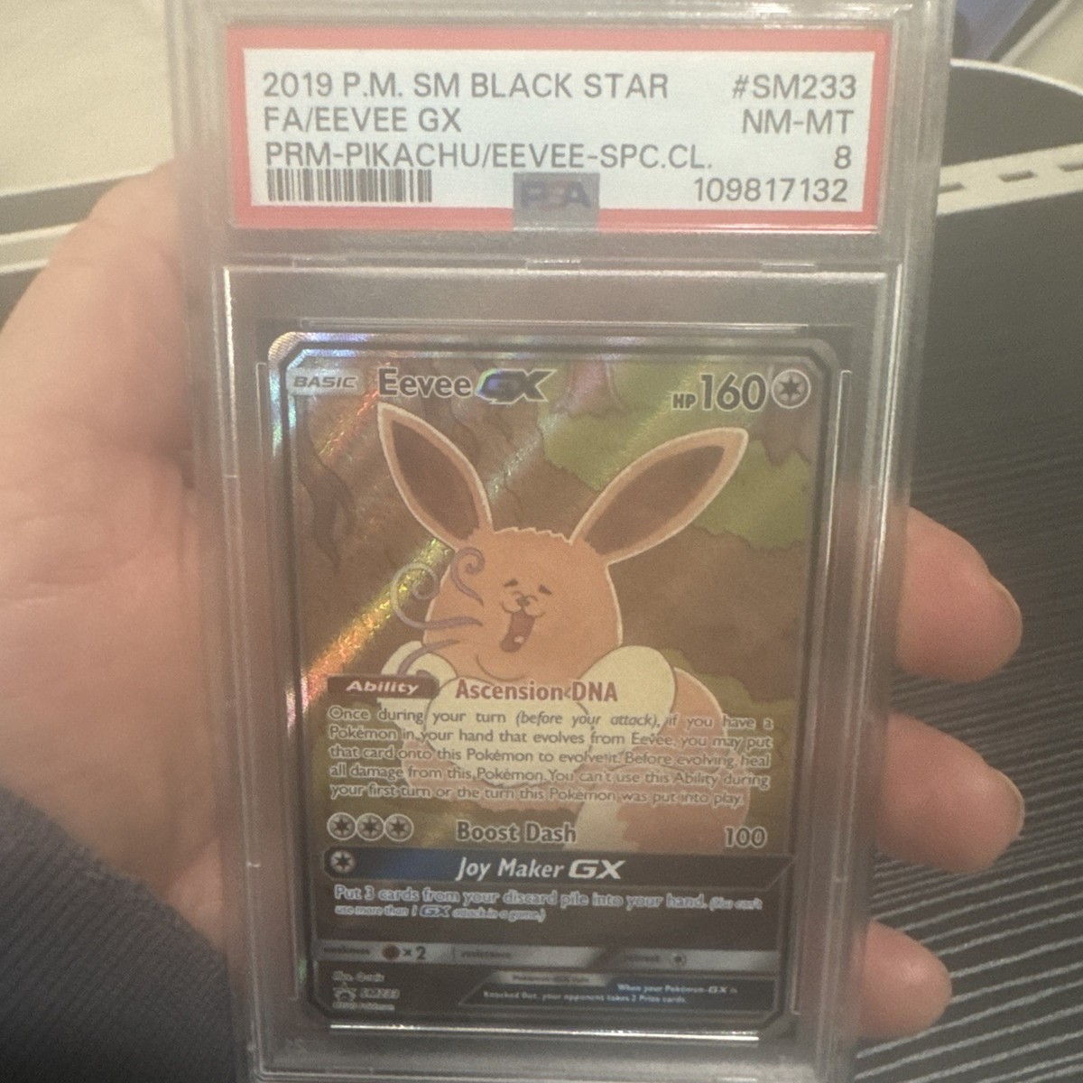 Pokemon Derpy Eevee GX SM233 Full Art Holo Card Black Star Promo